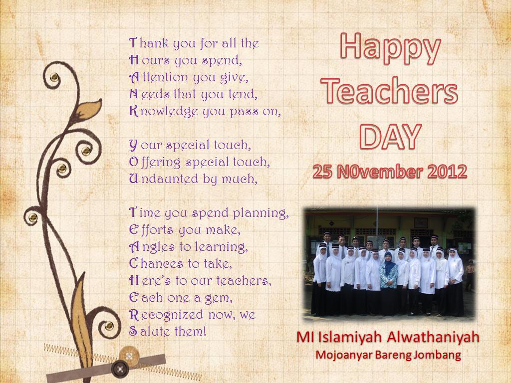 Selamat Hari Guru 2012 MI ISLAMIYAH ALWATHANIYAH